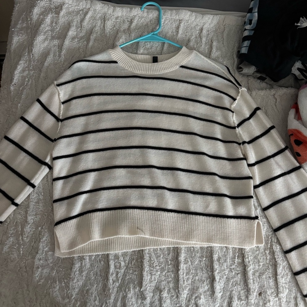 H&M Black and White Striped Sweater